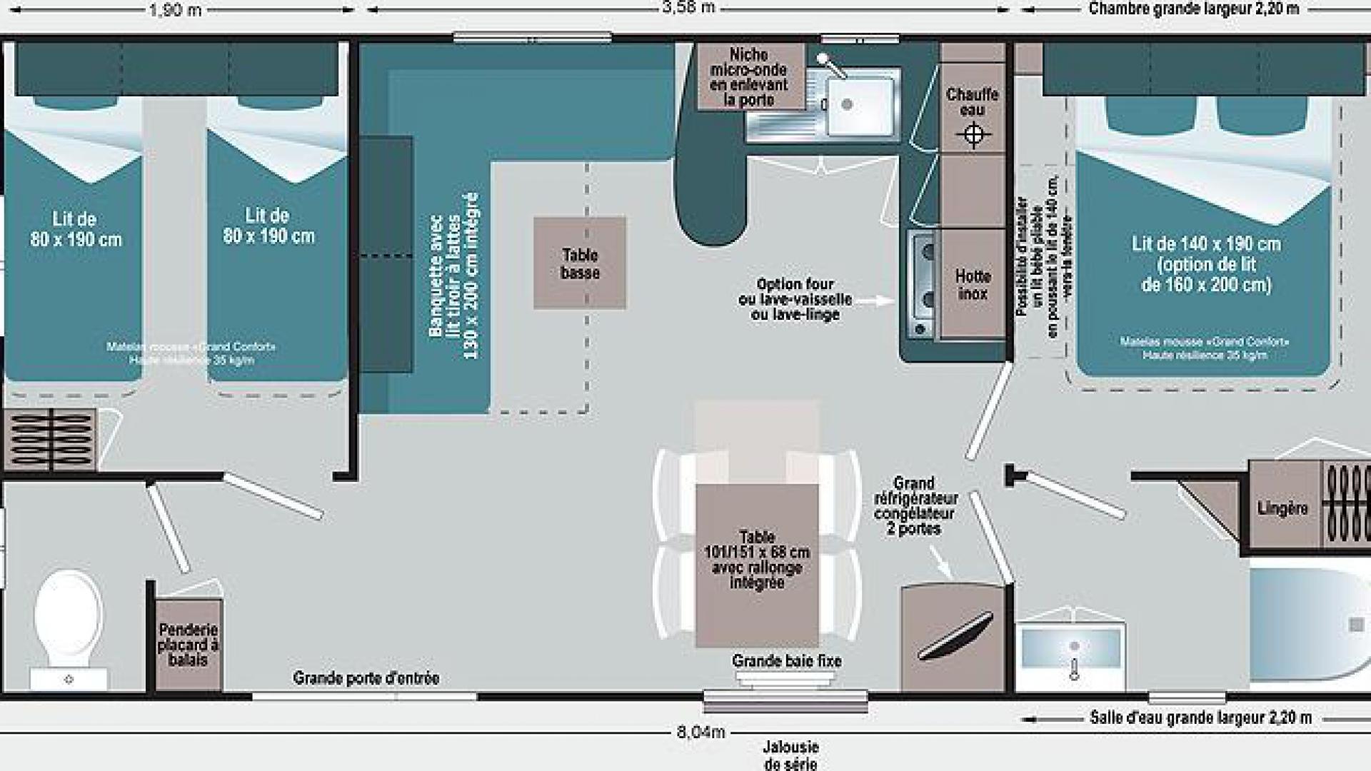 Chalet für 2 bis 4 Personen (Comfort)